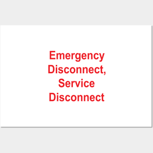 Emergency Disconnect, Service Disconnect Label Posters and Art